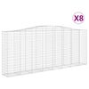 vidaXL Arched Gabion Baskets 8 pcs 400x50x160/180 cm Galvanised Iron