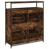 vidaXL Shoe Cabinet with 4 Flip-Drawers Smoked Oak 100x34x112 cm