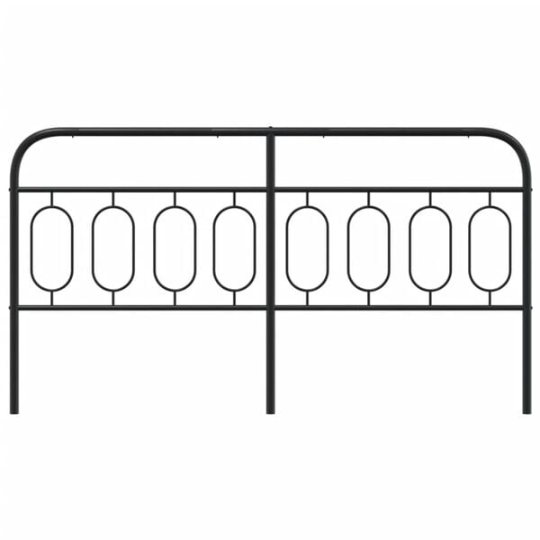 vidaXL Metal Replace Headboard Black 160 cm