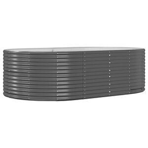 vidaXL Garden Raised Bed Anthracite 212x140x68 cm Galvanised Steel