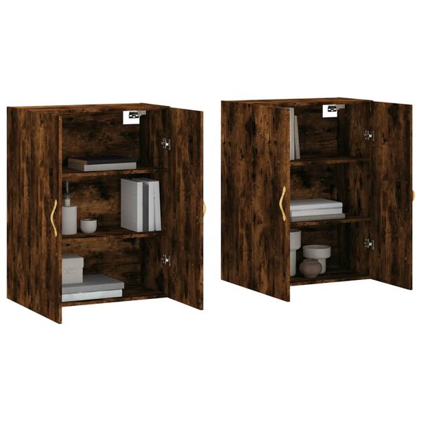 vidaXL Wall Mounted Cabinets 2 pcs Smoked Oak 69.5x34x90 cm