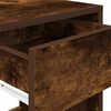 vidaXL Bedside Cabinet with Drawer Smoked Oak 35x34x66.5 cm