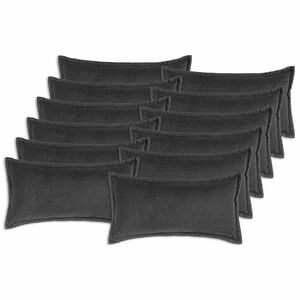 vidaXL Cushion Cover 12 pcs HOUTEN Dark Grey 40 x 80 cm Boucl&eacute;