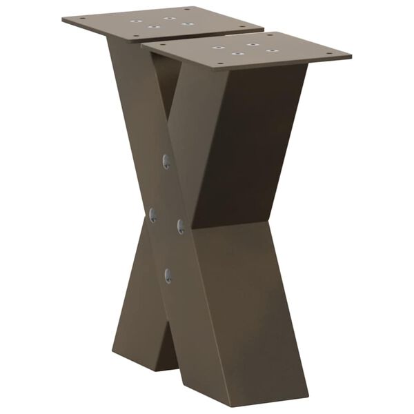 vidaXL Coffee Table Legs X-Shaped 2 pcs Natural Steel 30x(30-31) cm Steel