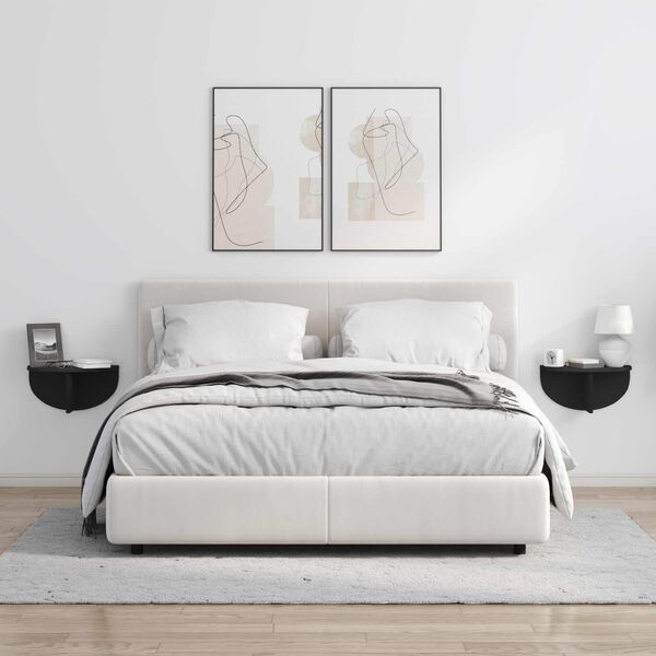 vidaXL Wall Shelf Wall-mounted Black 38 x 19 x 19 cm Engineered Wood