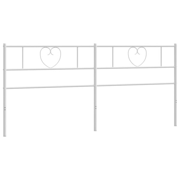 vidaXL Metal Replace Headboard White 180 cm
