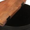 vidaXL Coffee Table Solid Reclaimed Wood Black Barrel Shape