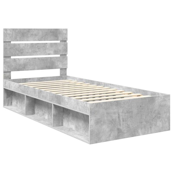 vidaXL Bed Frame Concerte Grey 90 x 190 cm Solid Pine Wood