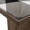vidaXL Garden Table with Glass Top Brown 190x80x74 cm Poly Rattan