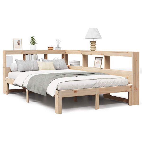 vidaXL Bookcase Bed without Mattress 120x200 cm Solid Wood Pine