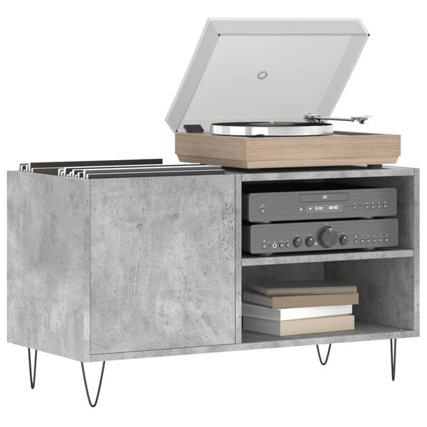 vidaXL Record Cabinet Concrete Grey 85x38x48 cm Engineered Wood