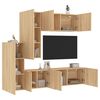 vidaXL 5 Piece TV Wall Units Sonoma Oak Engineered Wood