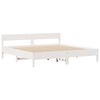 vidaXL Bookcase Bed without Mattress White 200x200cm Solid Wood Pine