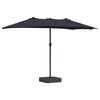 vidaXL Garden Parasol Black 385 x 209 x 244 cm Fabric