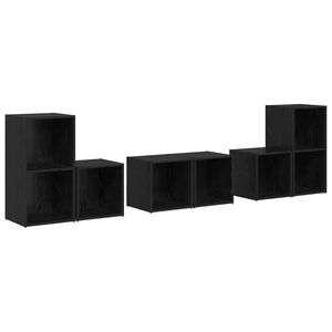 vidaXL TV Cabinet Set 6 pcs 37 x 35 x 72 cm Black Oak