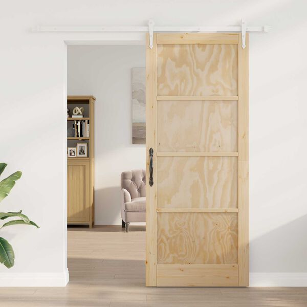 vidaXL Sliding Door ORKDAL Brown 86 x 211 cm Solid Pine Wood