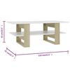vidaXL Coffee Table White and Sonoma Oak 110x55x42 cm Engineered Wood
