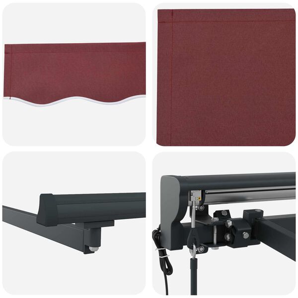 vidaXL Retractable Awning Burgundy 400 x 300 cm Polyester and Metal