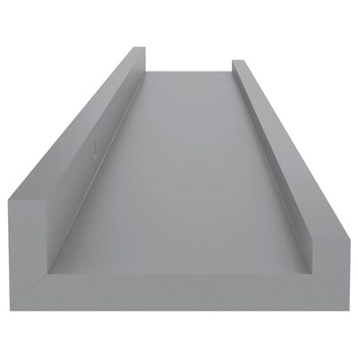 vidaXL Wall Shelves 4 pcs Grey 60x9x3 cm