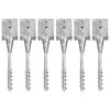 vidaXL Ground Spikes 6 pcs Silver 12x12x56 cm Galvanised Steel