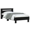 vidaXL Bed Frame without Mattress with Headboard Black 90x190 cm Single