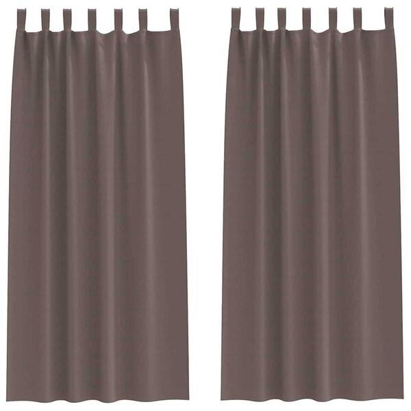 vidaXL Blackout Curtains with Rings 2 pcs Dark Brown 245 x 140 cm