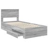 vidaXL Bed Frame with Drawer Grey Sonoma 90 x 200 cm Engineered Wood