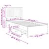 vidaXL Bed Frame with Drawer Grey Sonoma 90 x 200 cm Engineered Wood