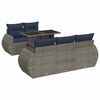 vidaXL 6 Piece Garden Sofa Set with Cushions Grey Poly Rattan Acacia