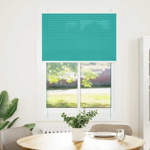 vidaXL Pleated Blind Petrol Green 95x150 cm Fabric Width 94.4 cm Polyester