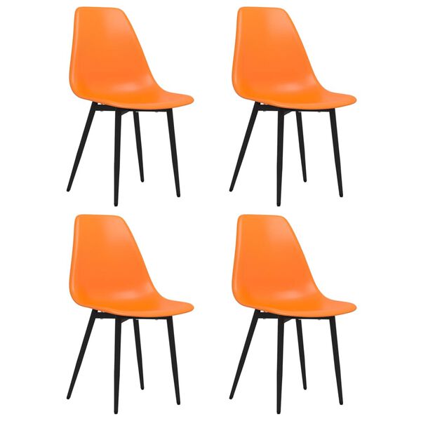 vidaXL Dining Chairs 4 pcs Orange PP