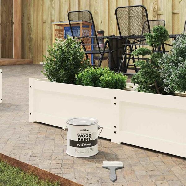 vidaXL Wood Paint White 16.5 x 16.5 x 16 cm Wall Print