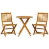 vidaXL 3 Piece Folding Bistro Set Solid Wood Acacia