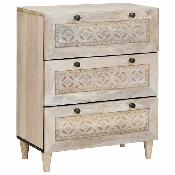 vidaXL Sideboard 2 pcs White 60 x 33 x 75 cm Solid mango wood