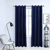 vidaXL Blackout Curtains with Rings 2 pcs Velvet Dark Blue 140x225 cm