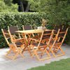vidaXL 7 Piece Outdoor Dining Set Black Solid Eucalyptus Wood