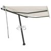 vidaXL Freestanding Manual Retractable Awning 300x250 cm Cream