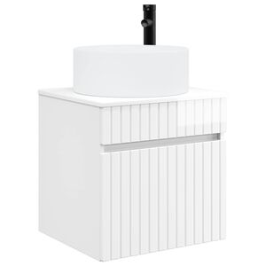 vidaXL Wall-mounted Sink Vanity High Gloss White 49 x 44.5 x 65.5 cm