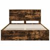 vidaXL Bed Frame with Headboard Smoked Oak 150 x 200 cm Engineer Wood