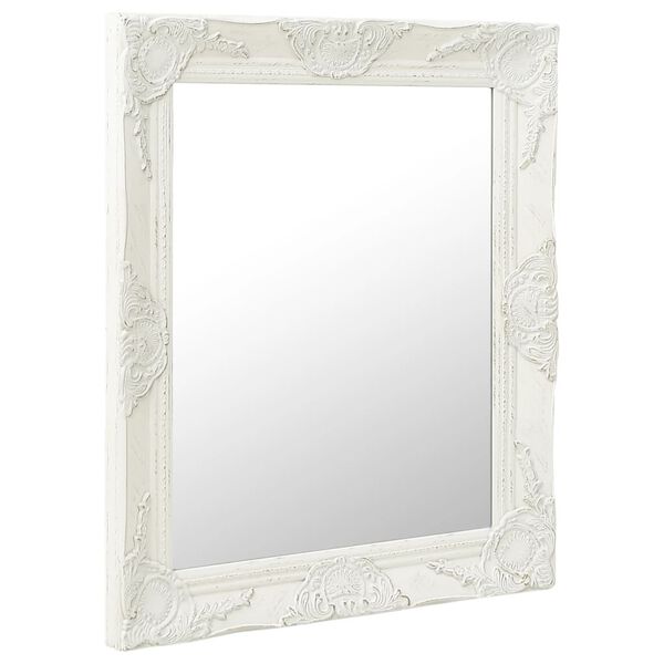 vidaXL Wall Mirror Baroque Style 50x60 cm White