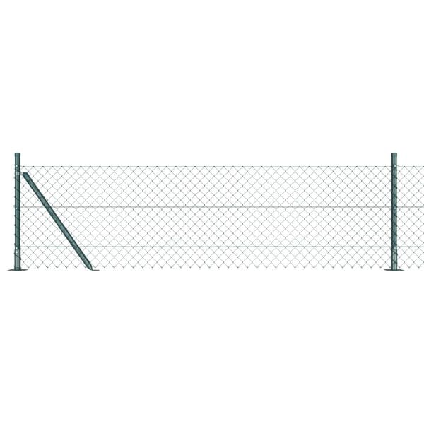 vidaXL Fence Post Green 10 x 0.6 m (40 x 40 mm mesh) Steel and PVC