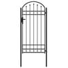 vidaXL Fence Gate ASSEN 100 x 195 cm Powder-Coated Steel Grey Lockable