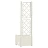 vidaXL Garden Planter with Trellis 43x43x142 cm PP White