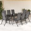 vidaXL Folding Garden Chairs 8 pcs Grey Poly Rattan