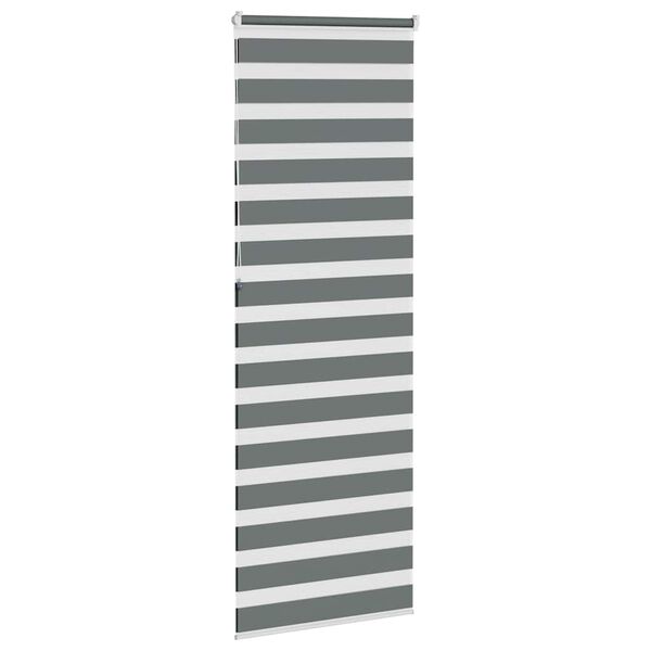 vidaXL Zebra Blind Dark Grey 85x230 cm Fabric Width 80.9 cm Polyester