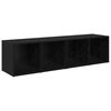 vidaXL TV Cabinet Set 2 pcs Black Oak Engineered Wood
