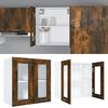 vidaXL Hanging Glass Cabinet Lyon Smoked Oak 60x31x60 cm Engineered Wood