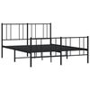 vidaXL Metal Bed Frame without Mattress with Footboard Black 140x200cm