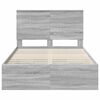 vidaXL Bed Frame with Drawer Grey Sonoma 120 x 190 cm Engineer Wood