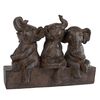 Gifts Amsterdam Sculpture Three Elephants Polystone Brown 25x11x18.5 cm